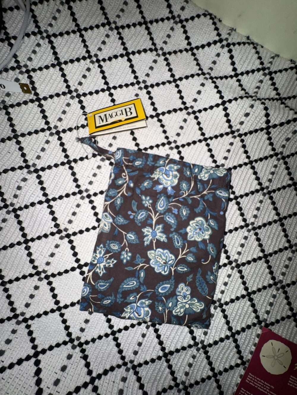 MaggiB Folding Tote Bag Indigo Floral MB02159
